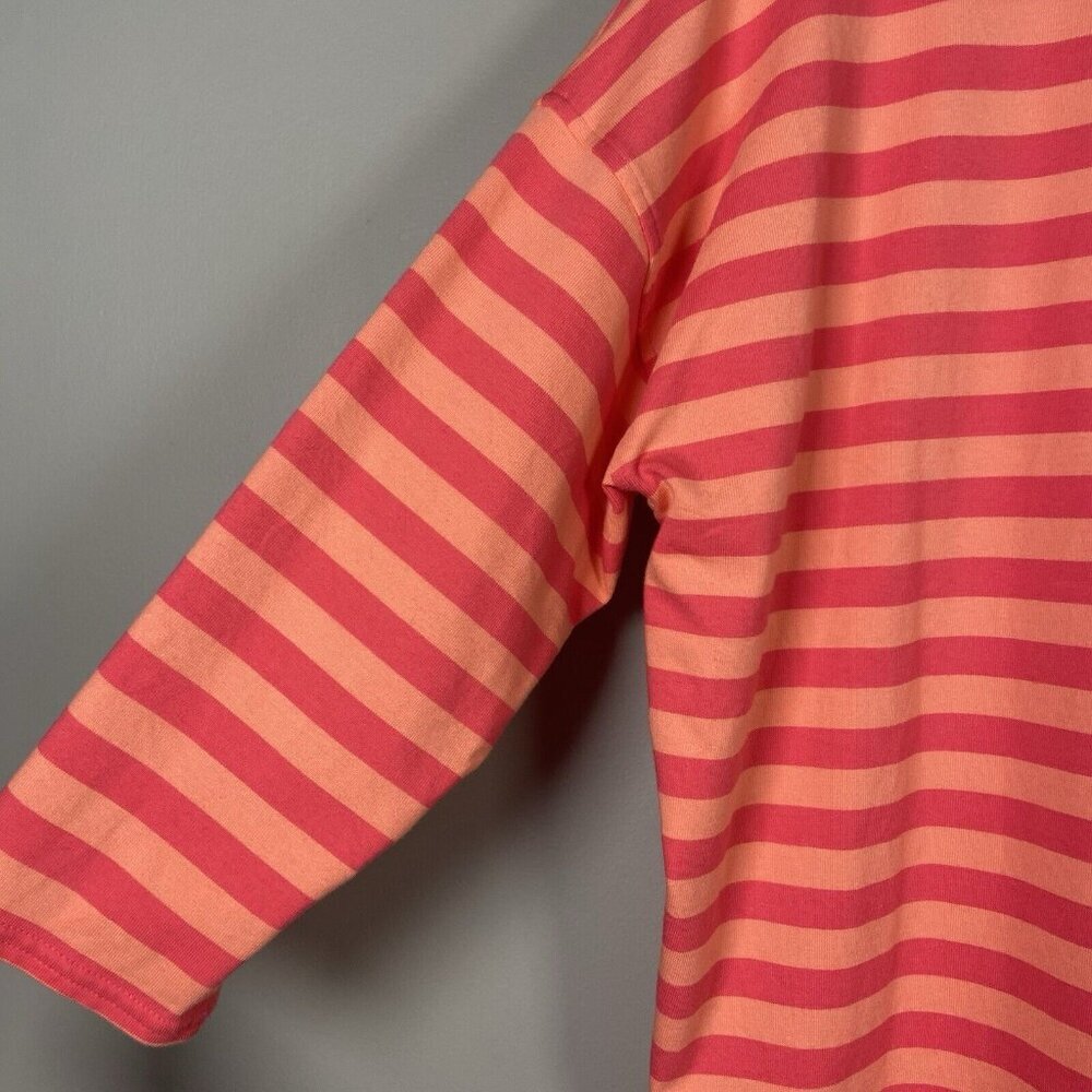 Vineyard Vines 3/4 Sleeve Shirt Pink Orange Stripes Resortwear Women’s M Preppy - Picture 4 of 10